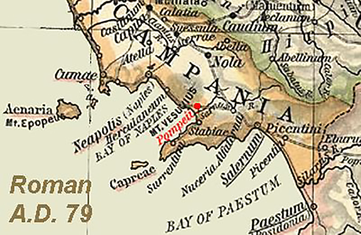 Plan Bay Of Naples 79AD Roman Campania Showing Pompeii After Shepherd Historical Atlas 1911 Wikimedia1 